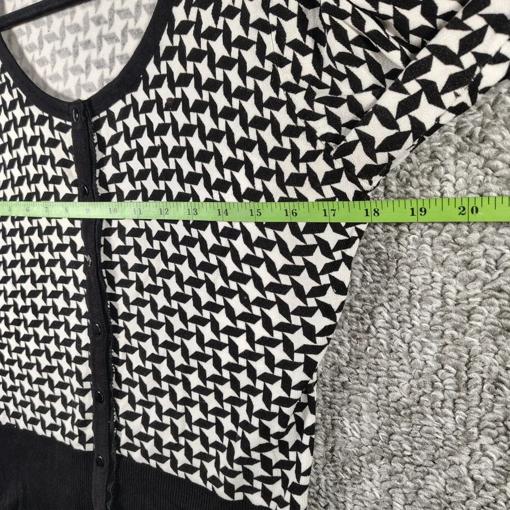 White House Black Market Cardigan Black Polka Dot Mod Office Women Medium